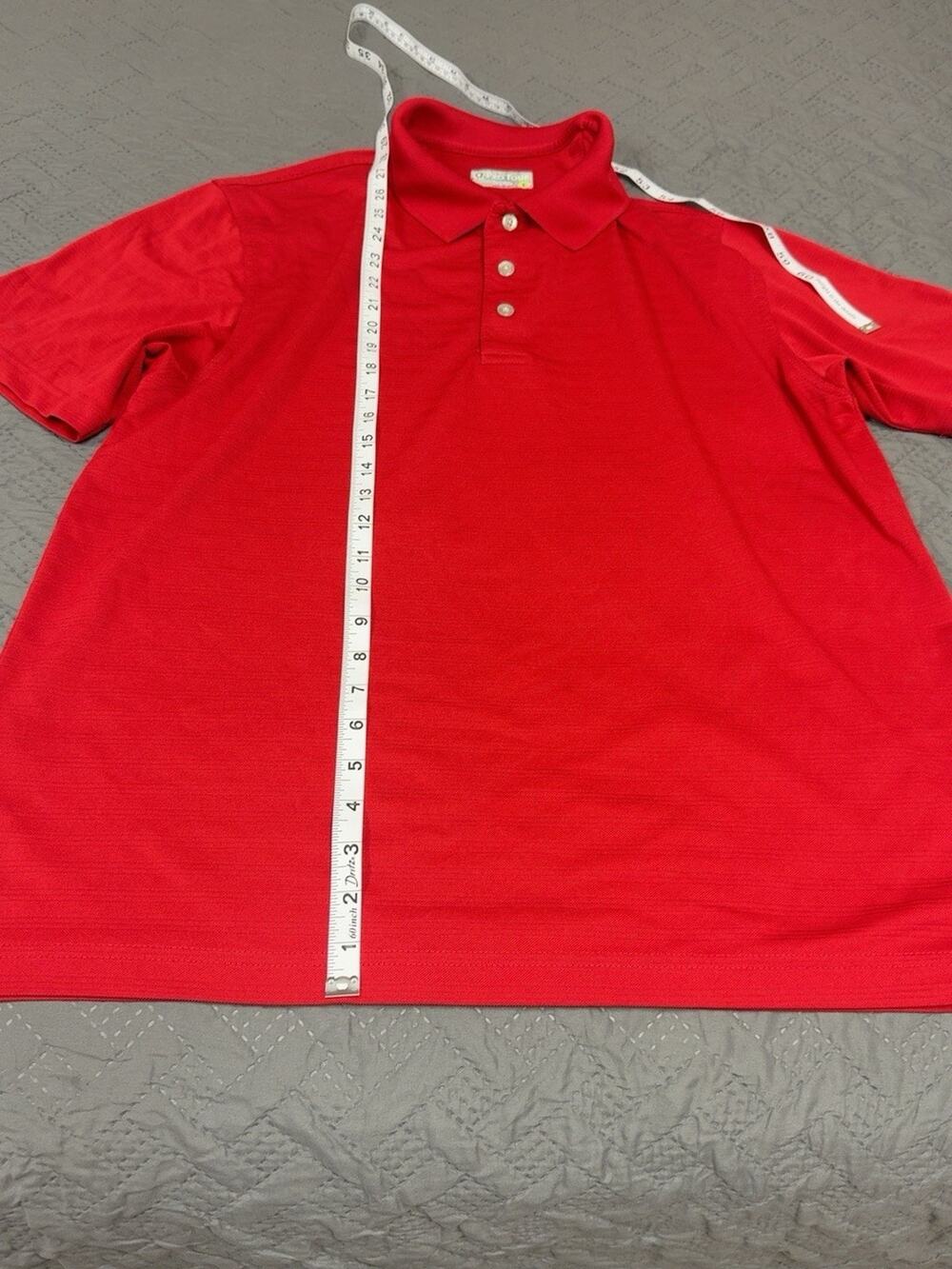 Pro Tour Polo Shirt Men’s Large Red Short Sleeve Golf Performance Textured